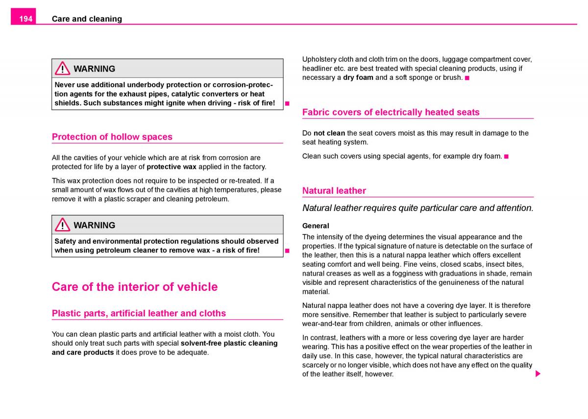 Skoda Superb I 1 owners manual / page 195