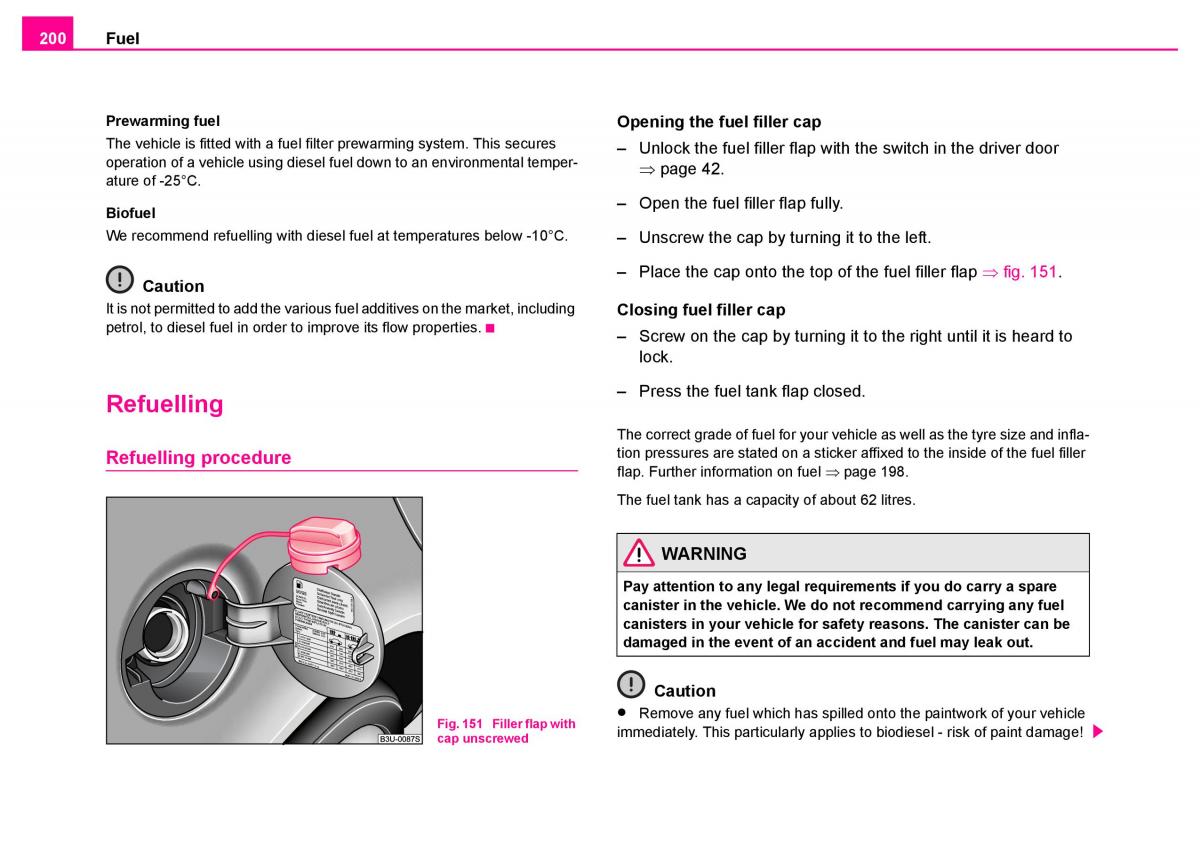 Skoda Superb I 1 owners manual / page 201