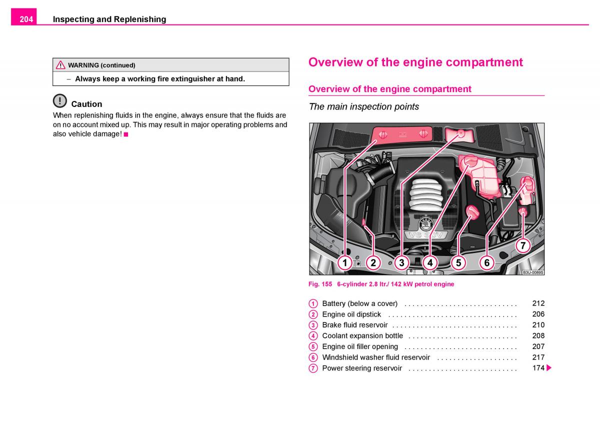 Skoda Superb I 1 owners manual / page 205