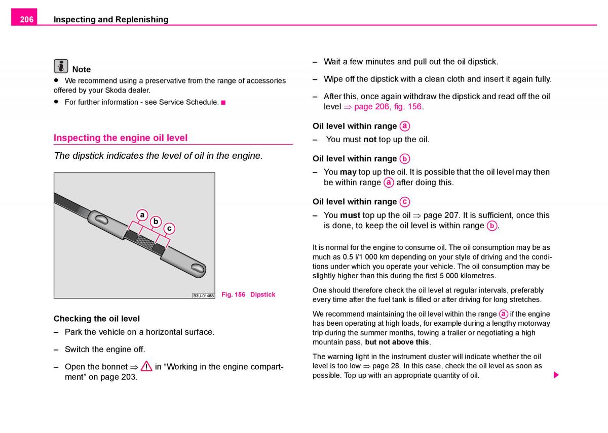 Skoda Superb I 1 owners manual / page 207