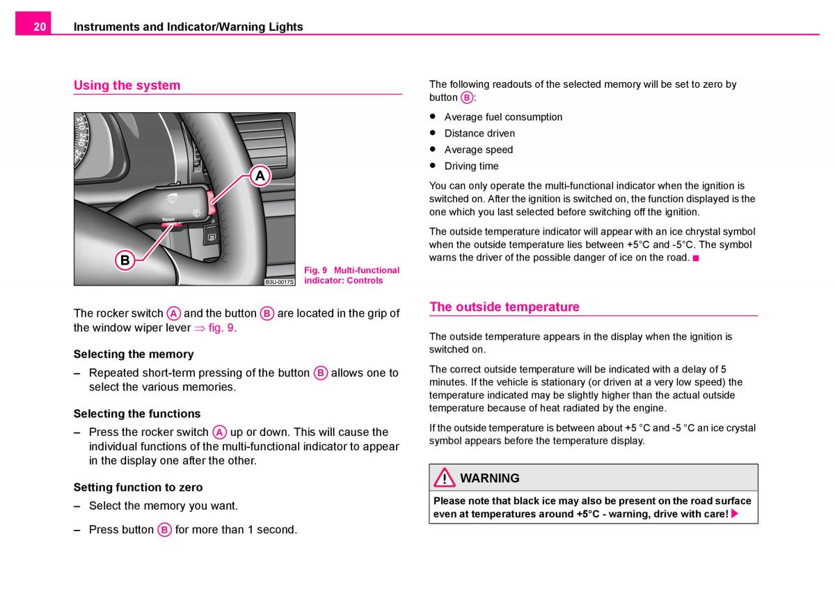 manual  Skoda Superb I 1 owners manual / page 21