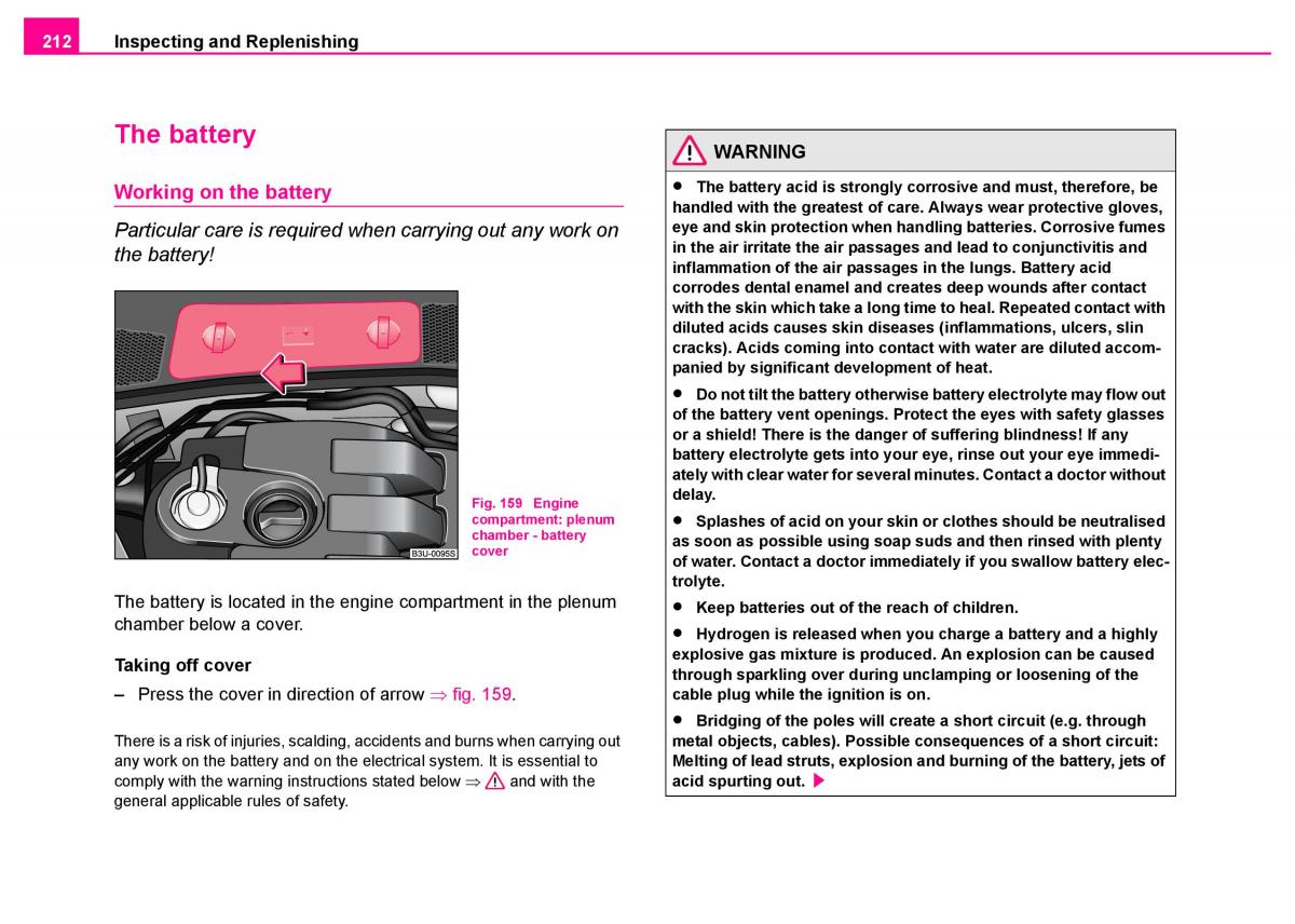 Skoda Superb I 1 owners manual / page 213