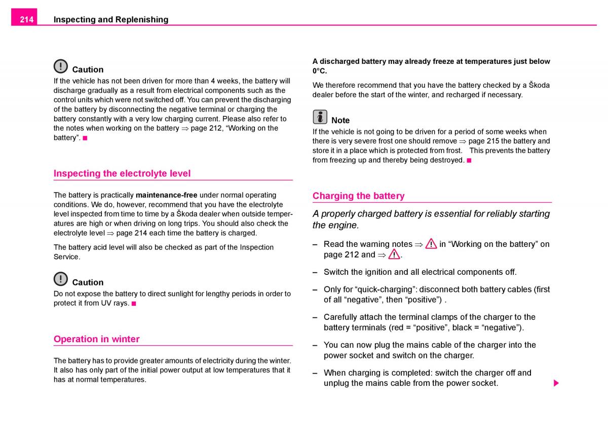 Skoda Superb I 1 owners manual / page 215