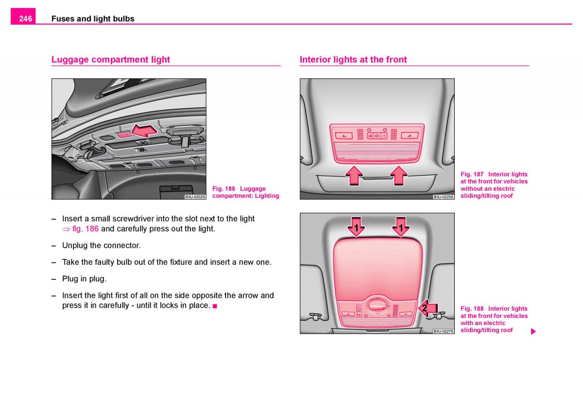 Skoda Superb I 1 owners manual / page 247