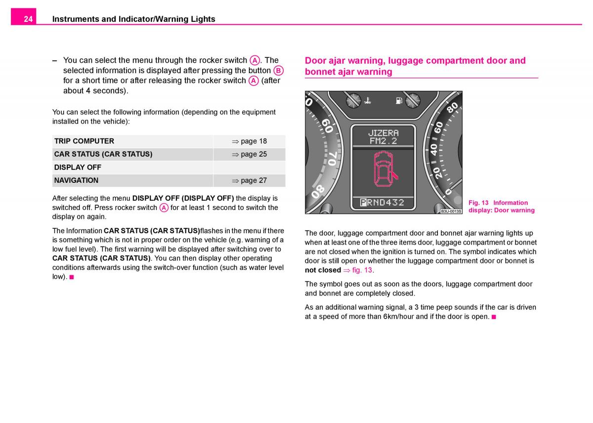 Skoda Superb I 1 owners manual / page 25