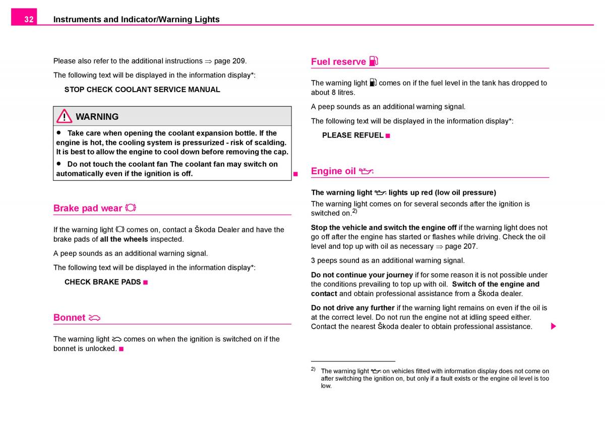 Skoda Superb I 1 owners manual / page 33