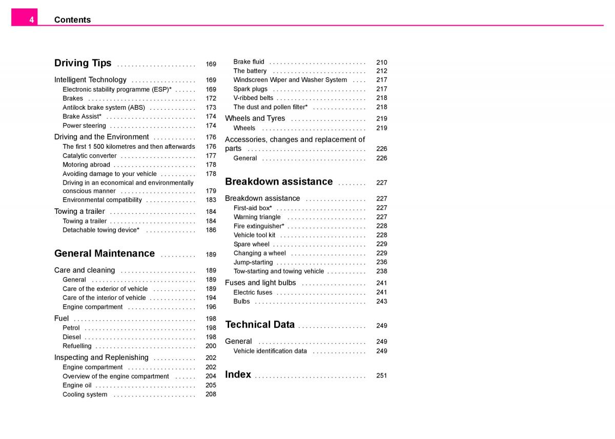 manual  Skoda Superb I 1 owners manual / page 5