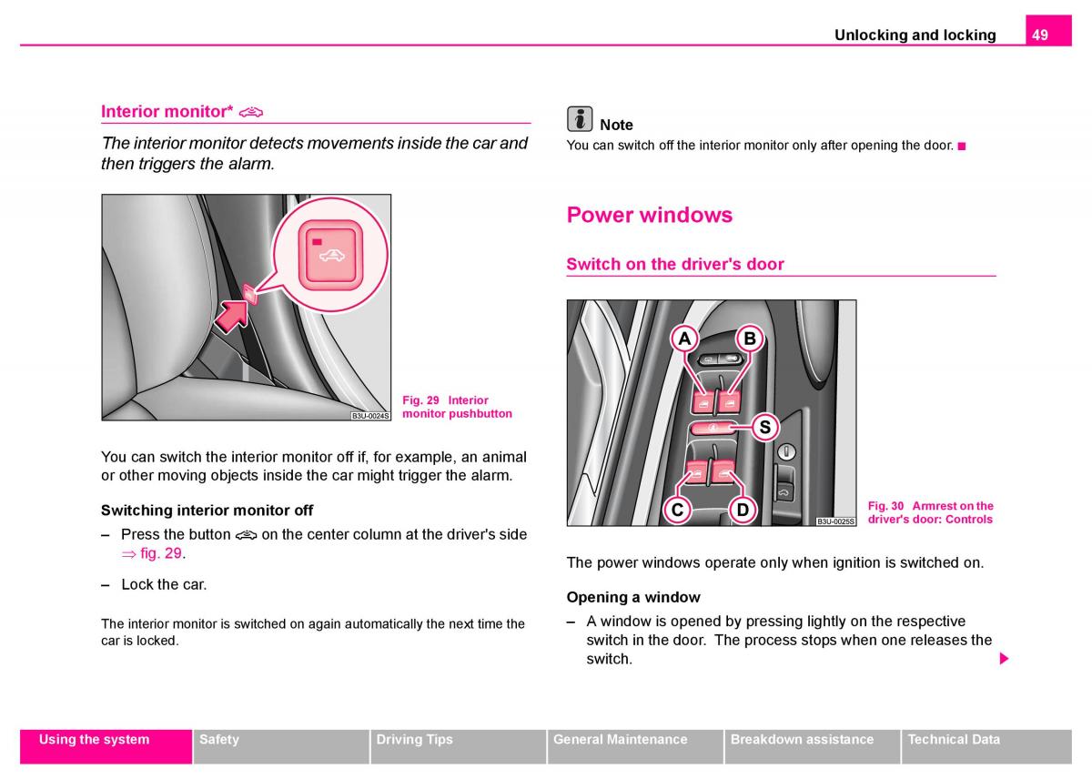 Skoda Superb I 1 owners manual / page 50