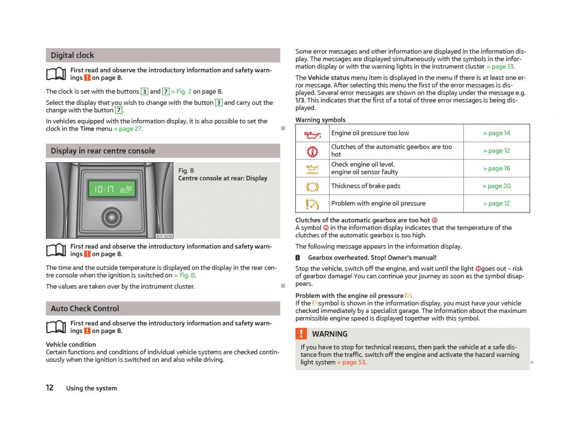 manual  Skoda Superb II 2 owners manual / page 14