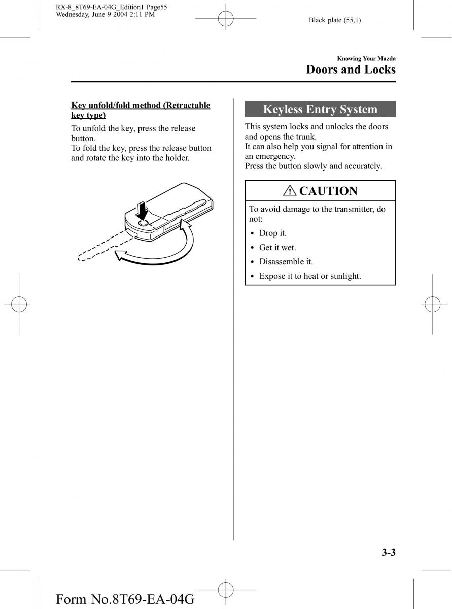 manual Mazda RX 8 Mazda RX 8 owners manual / page 55