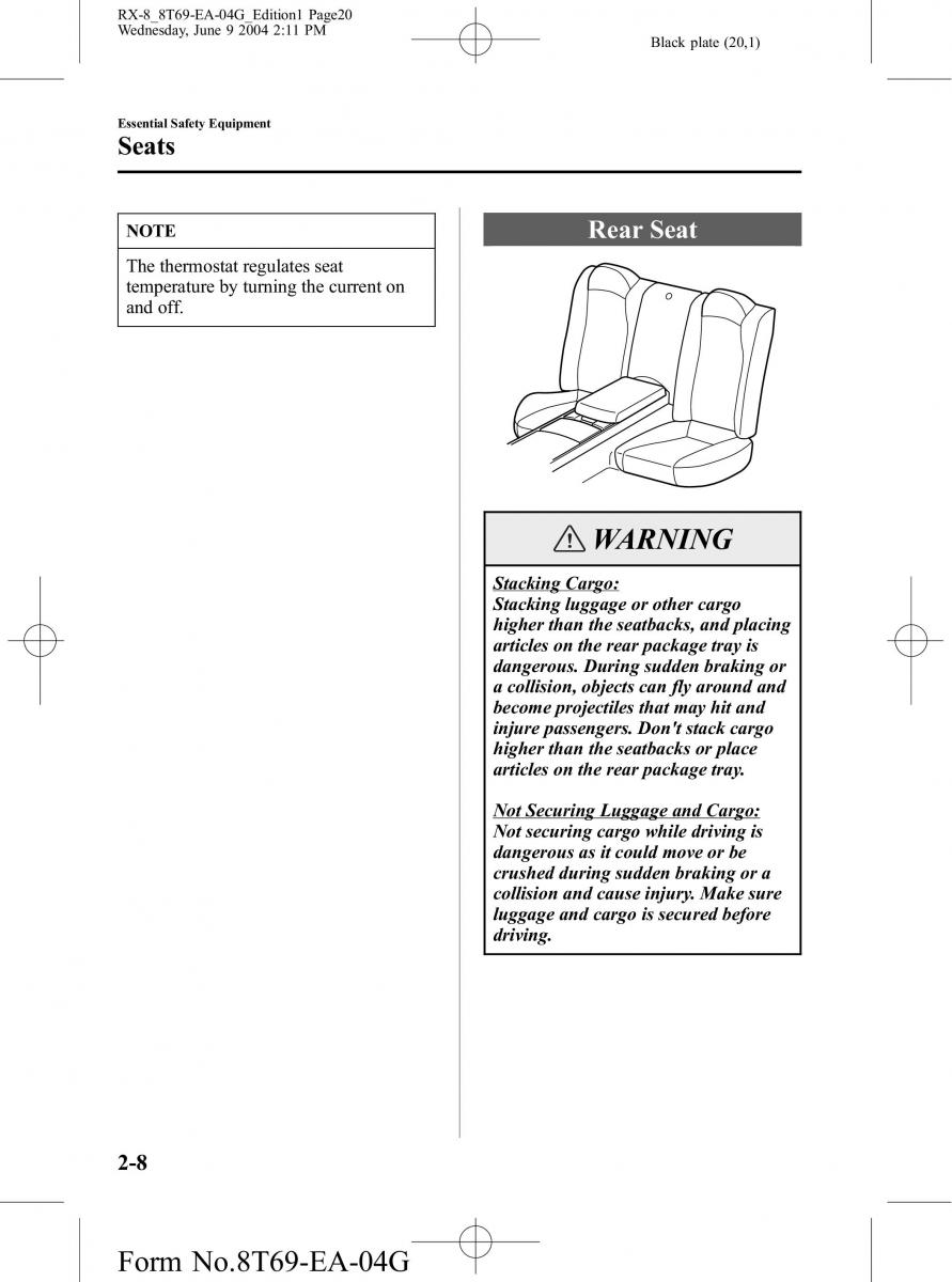 Mazda RX 8 owners manual / page 20