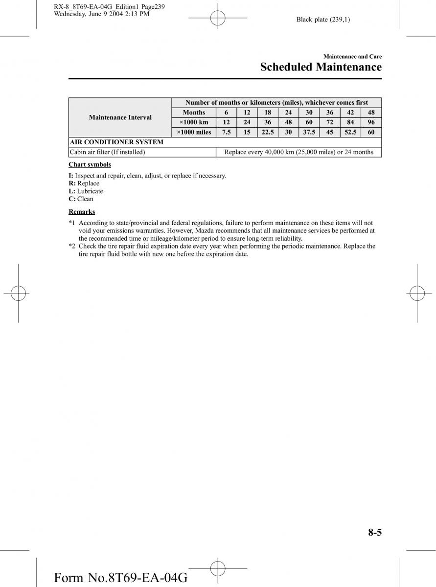 manual Mazda RX 8 Mazda RX 8 owners manual / page 239
