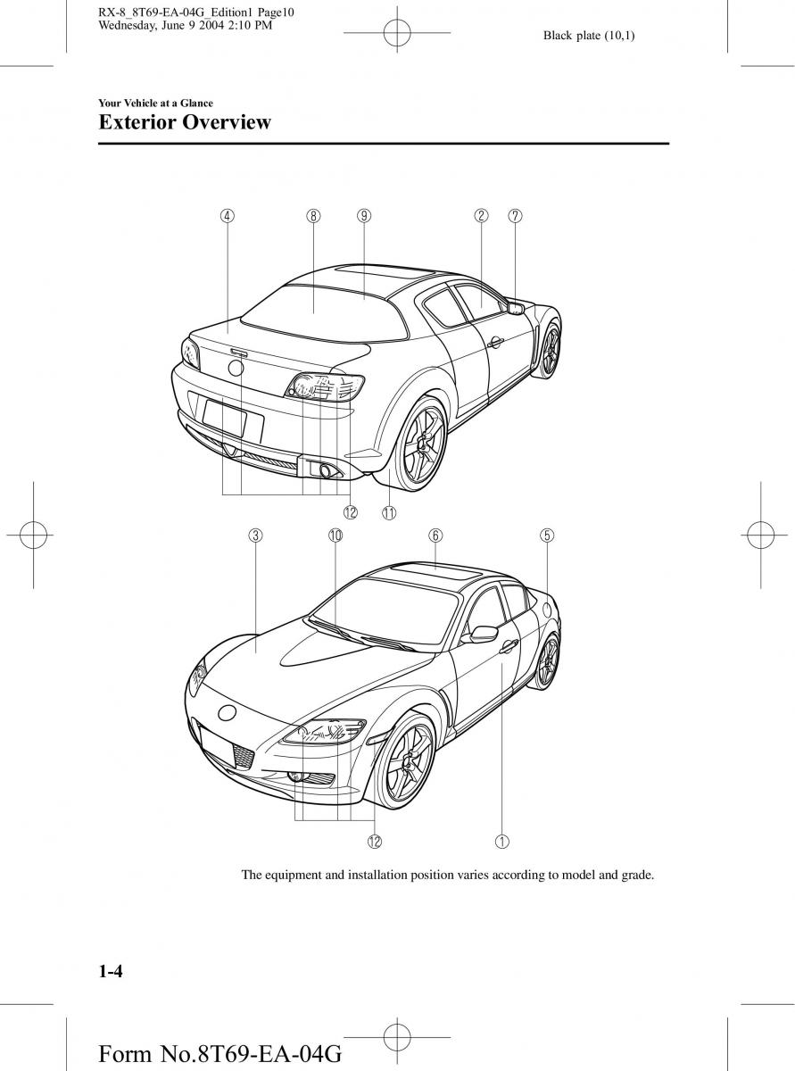 Mazda RX 8 owners manual / page 10