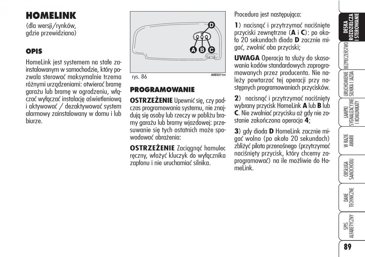 Alfa Romeo 159 instrukcja / page 91