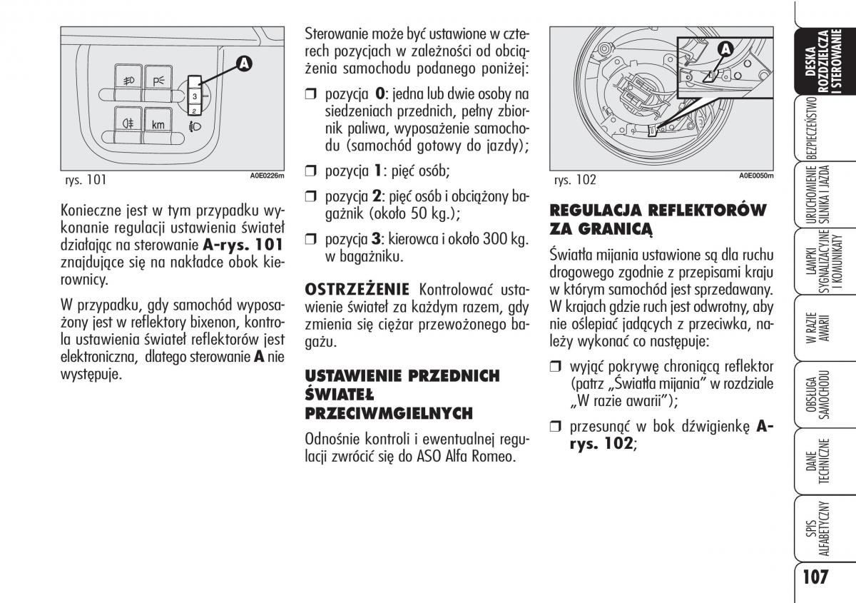 Alfa Romeo 159 instrukcja / page 109