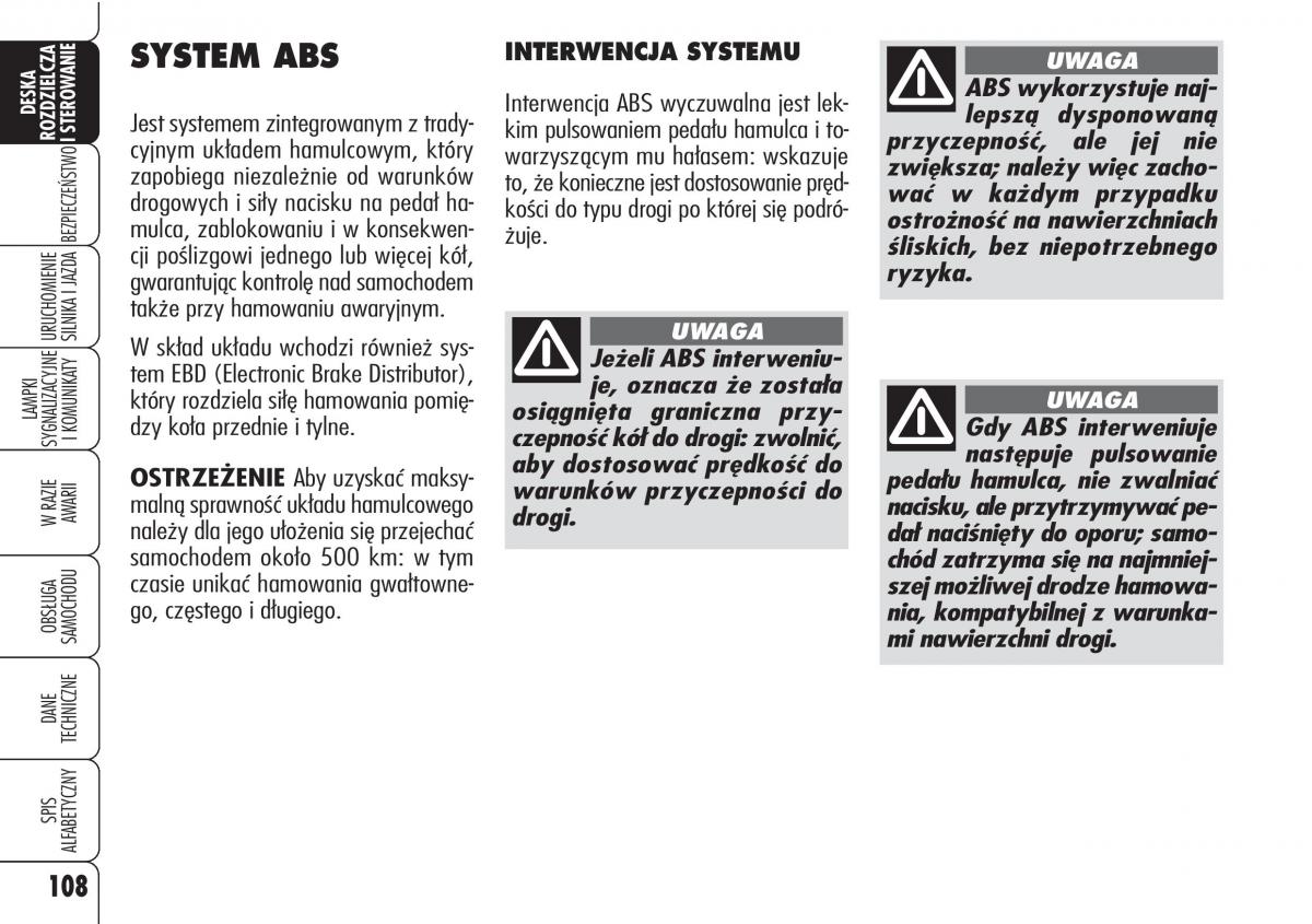 Alfa Romeo 159 instrukcja / page 110
