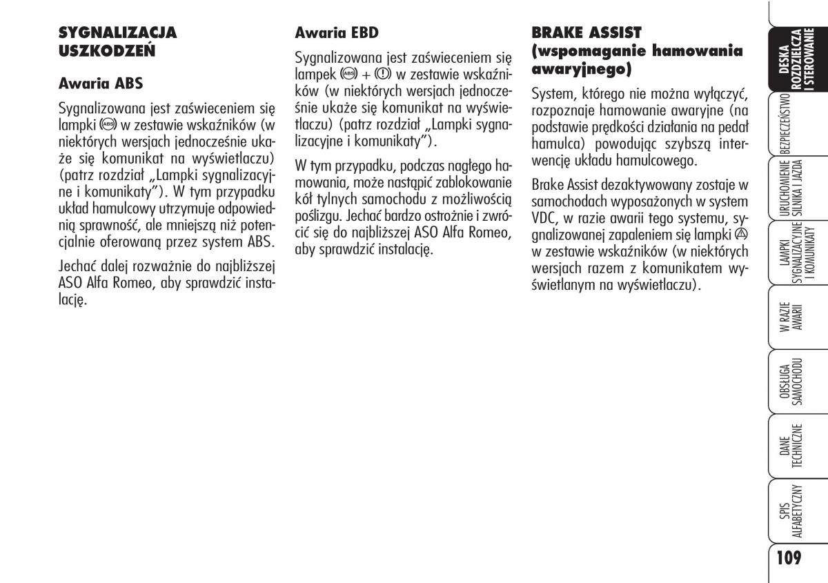 Alfa Romeo 159 instrukcja / page 111
