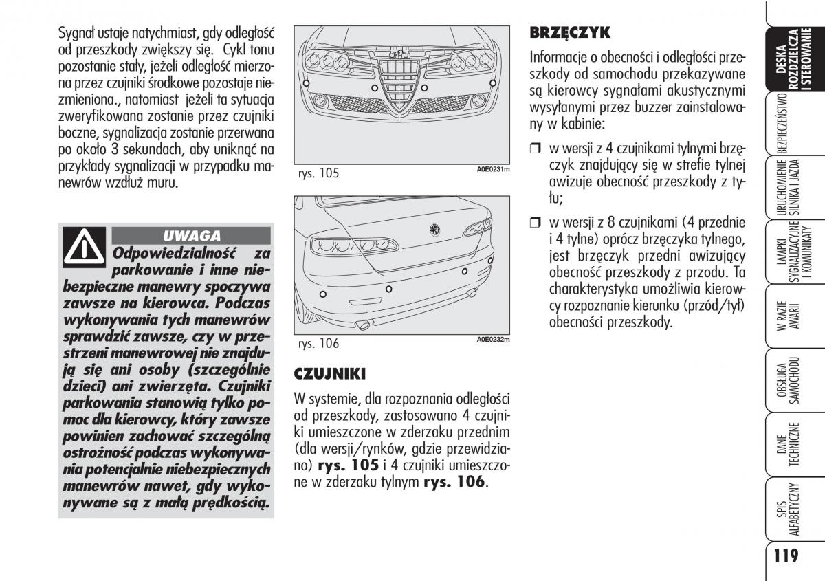 Alfa Romeo 159 instrukcja / page 121