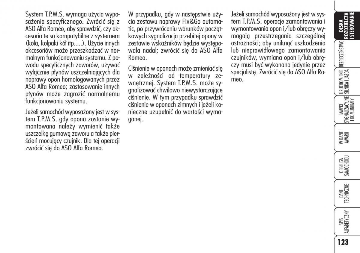 Alfa Romeo 159 instrukcja / page 125