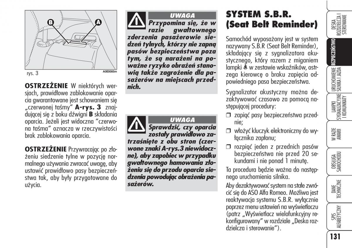 Alfa Romeo 159 instrukcja / page 133
