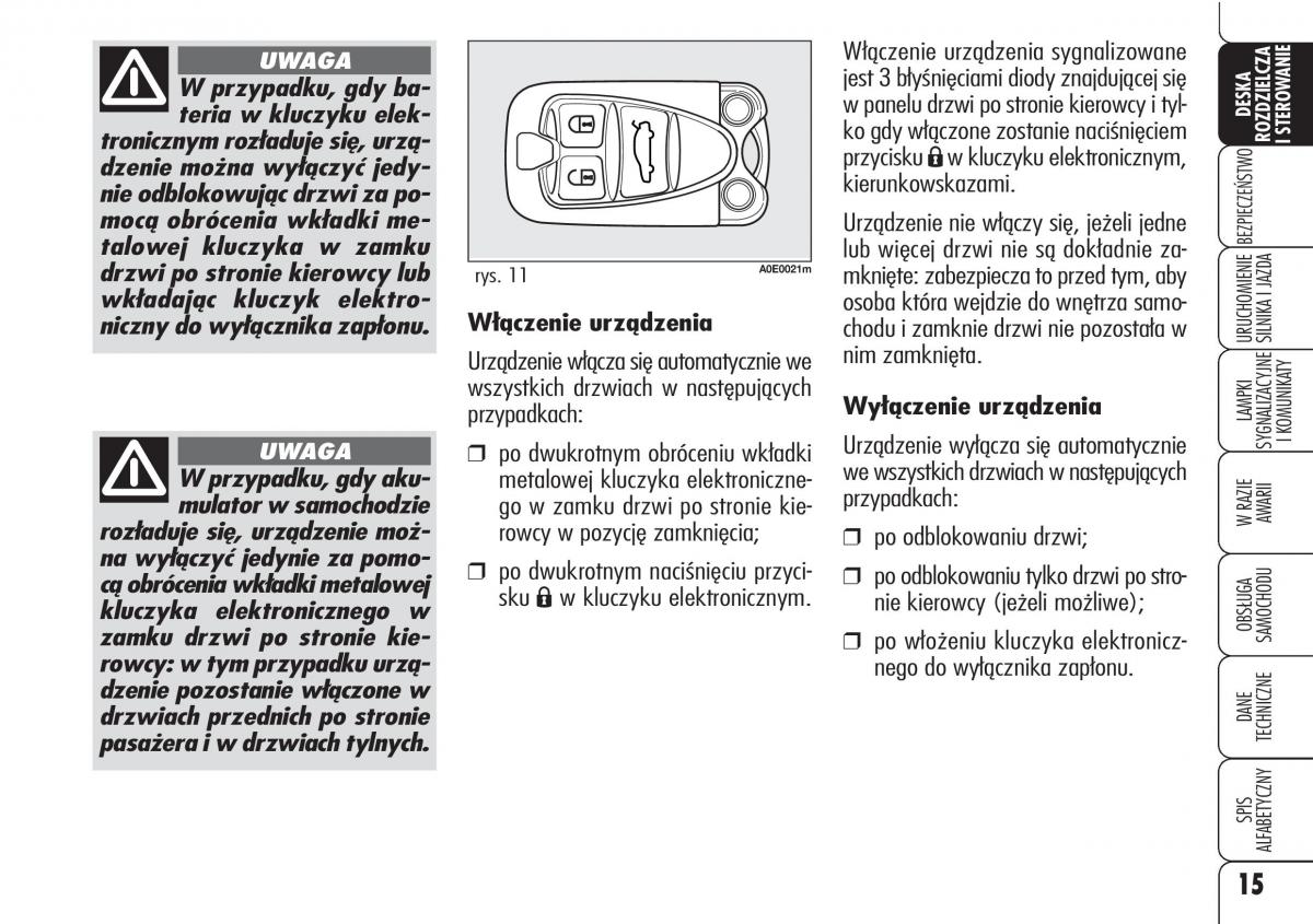 Alfa Romeo 159 instrukcja obslugi / page 17