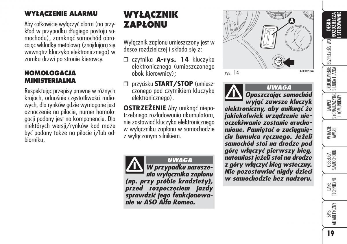 manual  Alfa Romeo 159 instrukcja / page 21