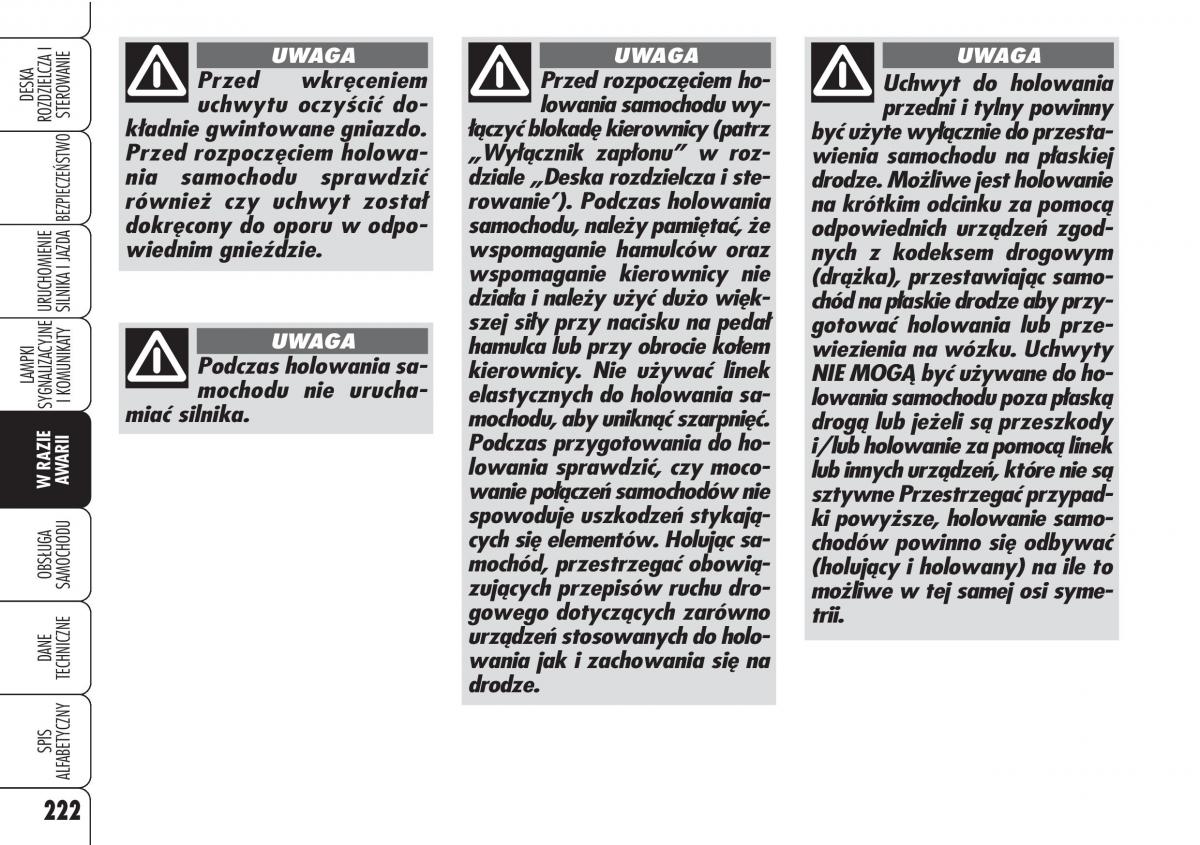 manual Alfa Romeo 159 Alfa Romeo 159 instrukcja / page 224