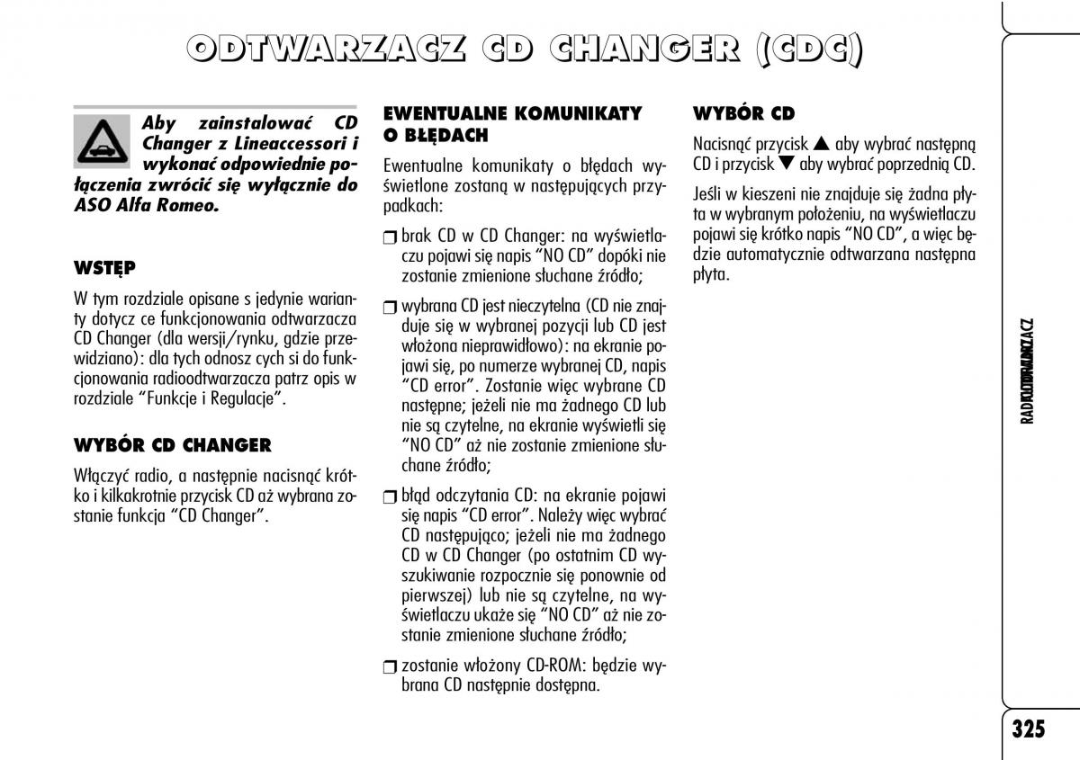 Alfa Romeo 159 instrukcja obslugi / page 327