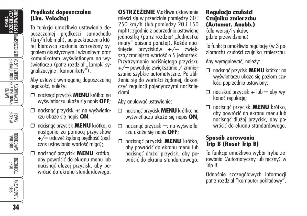 Alfa Romeo 159 instrukcja / page 36