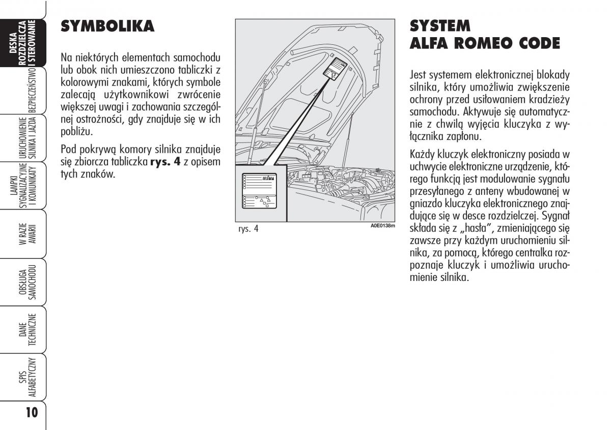 Alfa Romeo 159 instrukcja obslugi / page 12