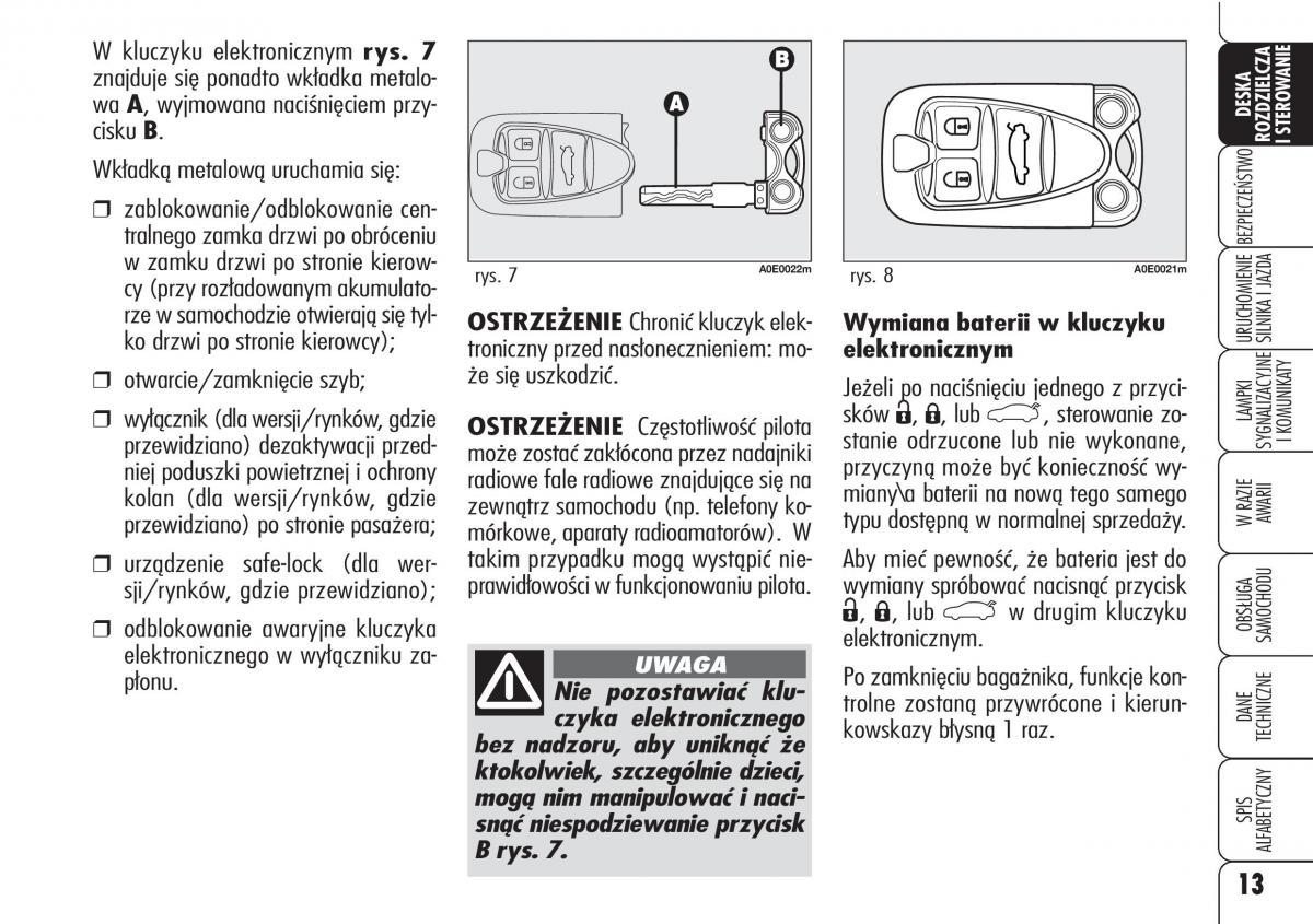 Alfa Romeo 159 instrukcja obslugi / page 15