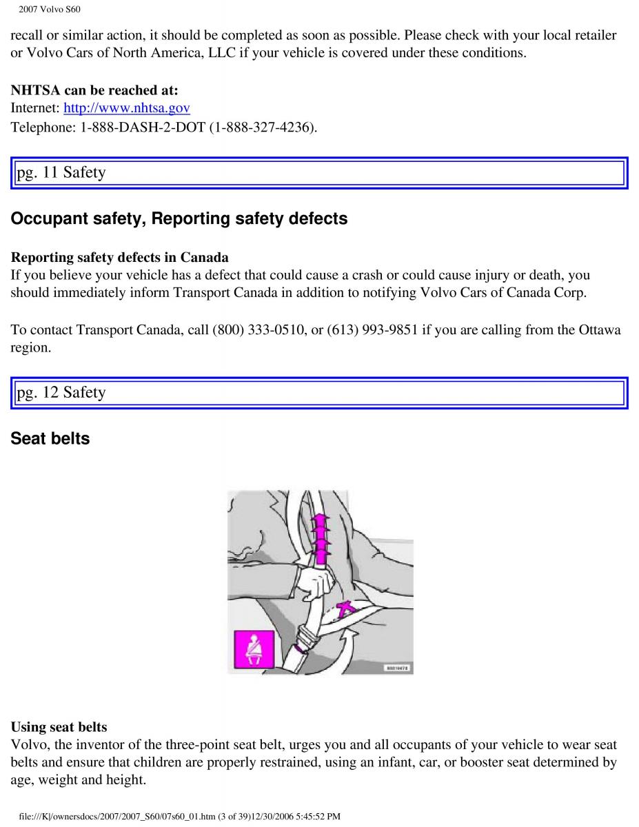 manual  Volvo S60 owners manual / page 9