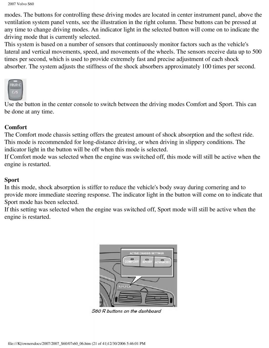 Volvo S60 owners manual / page 143