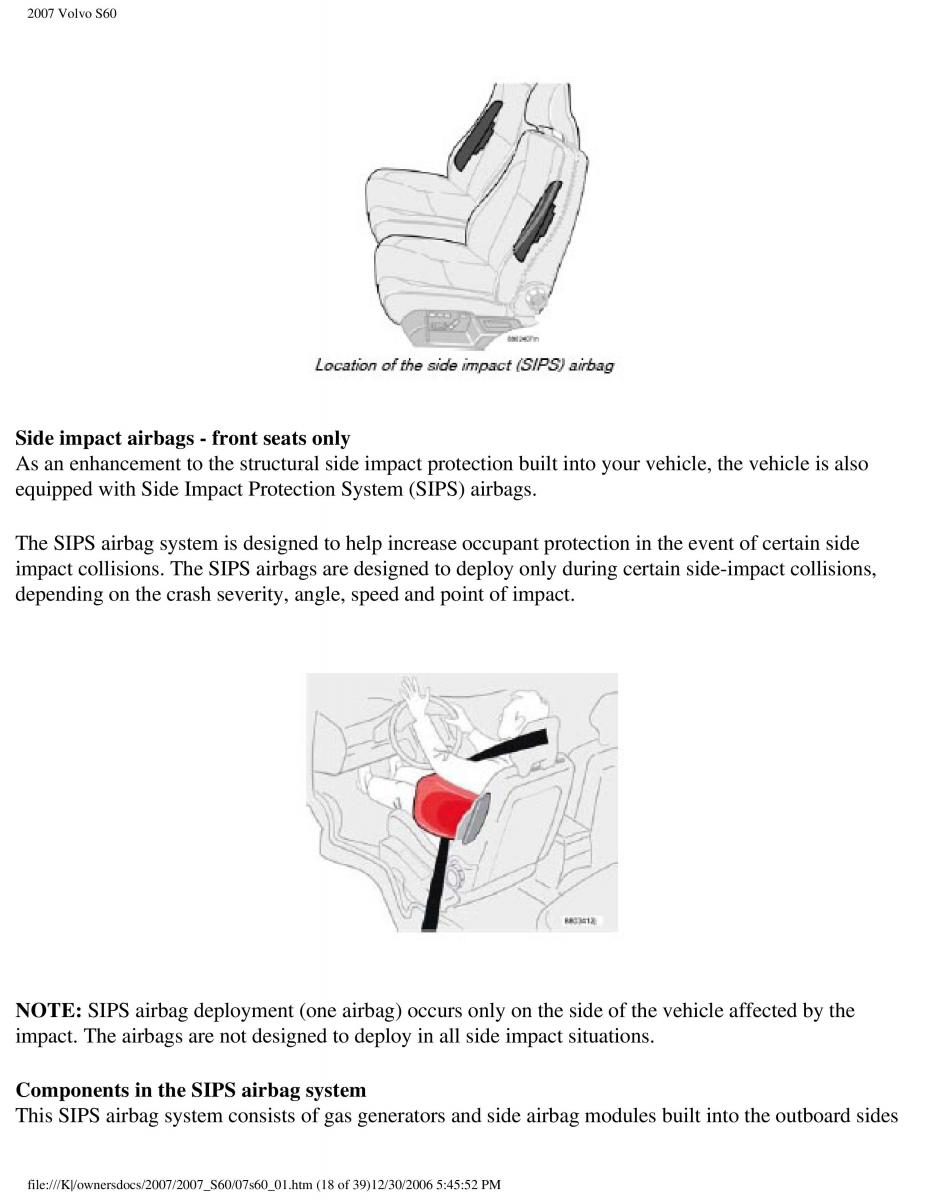 Volvo S60 owners manual / page 24