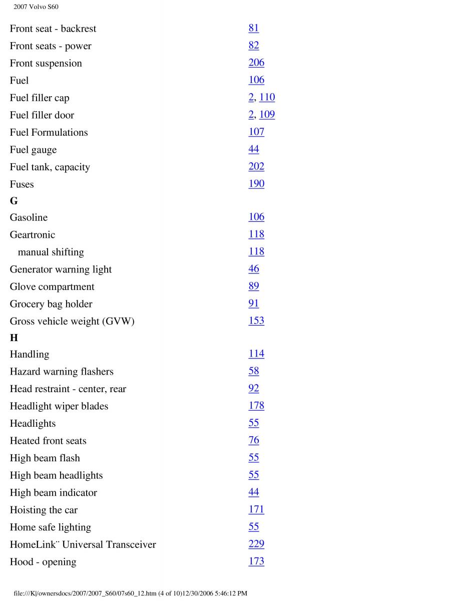 manual  Volvo S60 owners manual / page 269