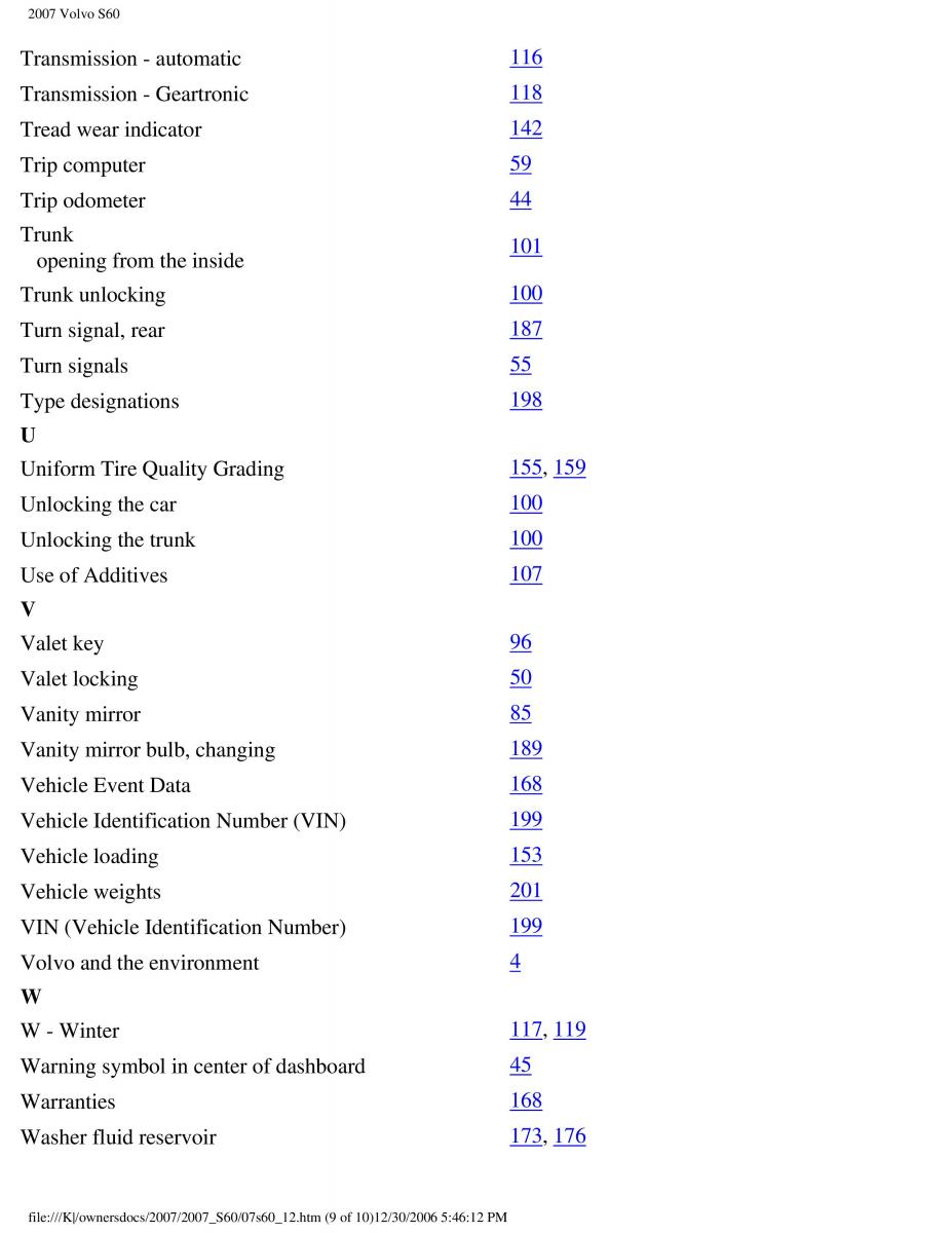 Volvo S60 owners manual / page 274