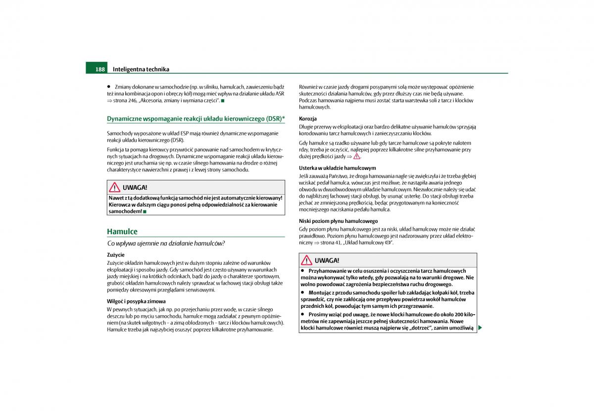 Skoda Yeti instrukcja obslugi / page 190