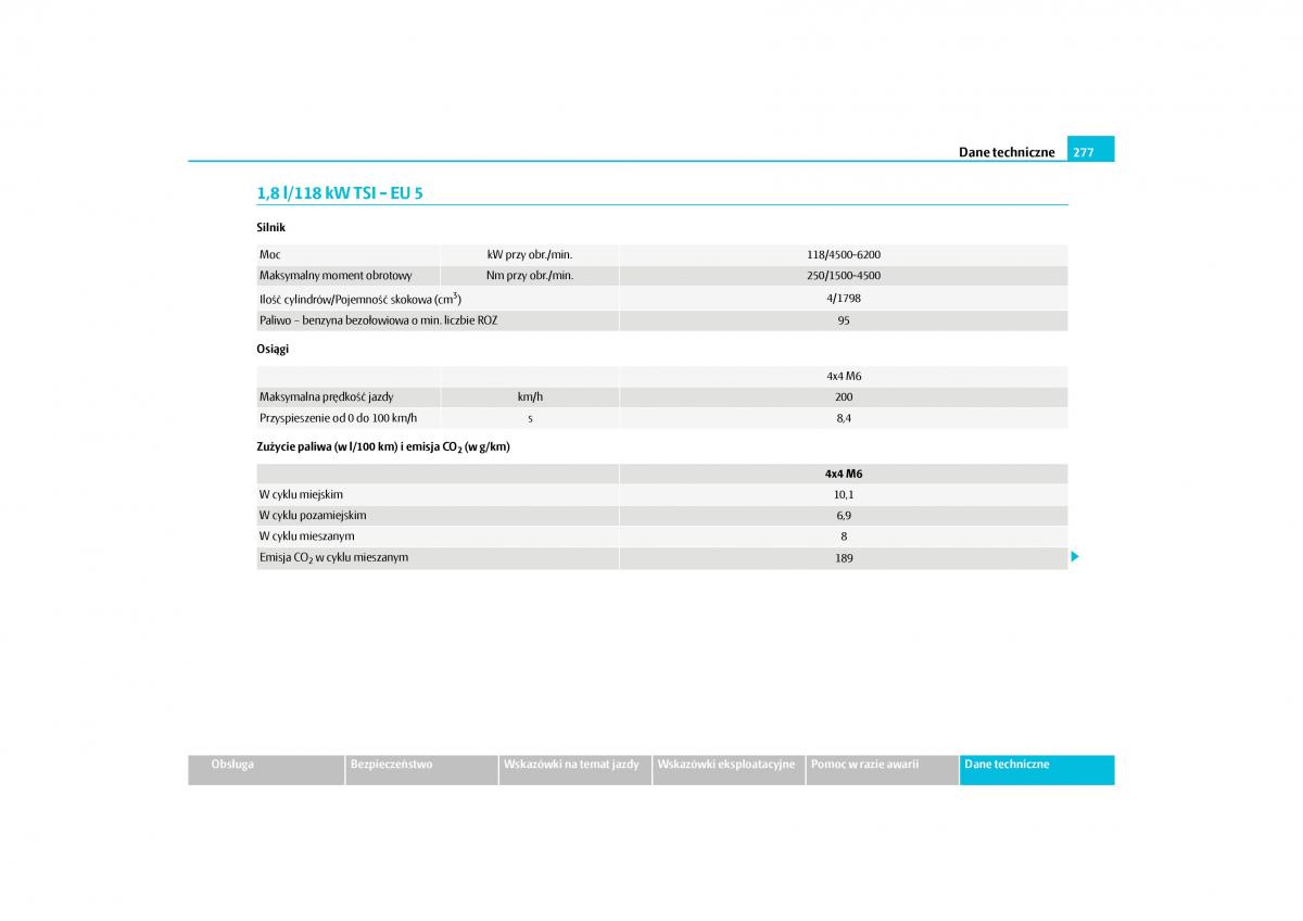 Skoda Yeti instrukcja obslugi / page 279