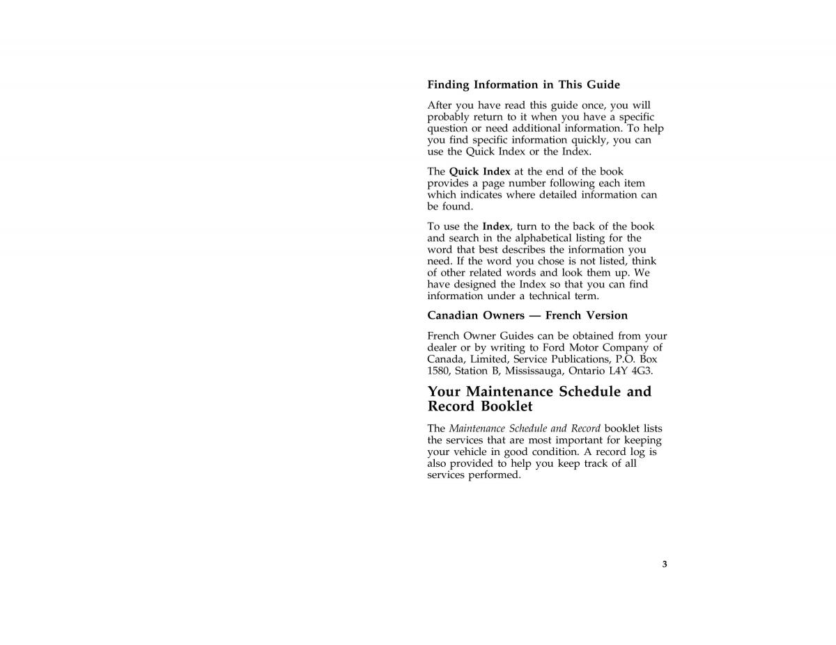 Ford Taurus III 3 owners manual / page 6