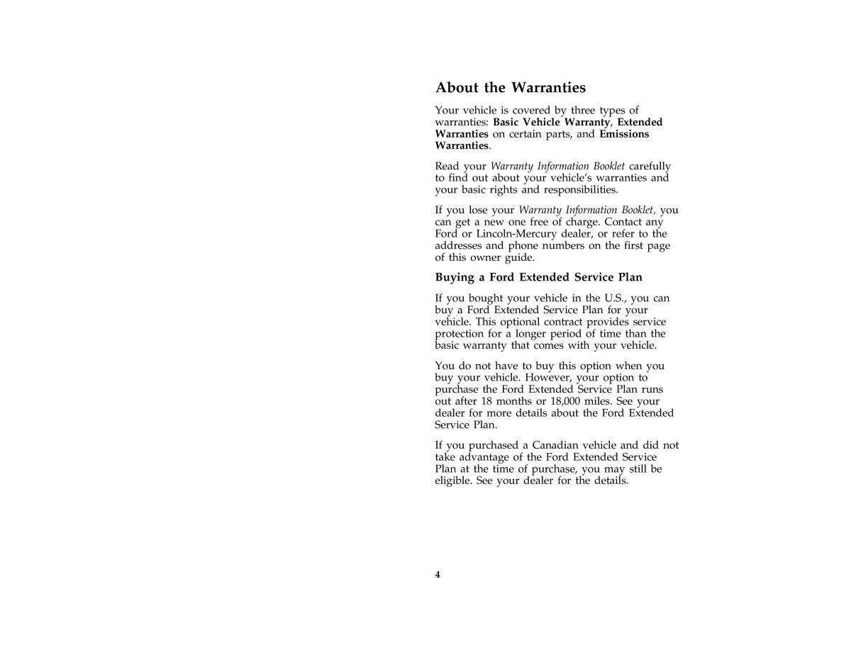 manual  Ford Taurus III 3 owners manual / page 7