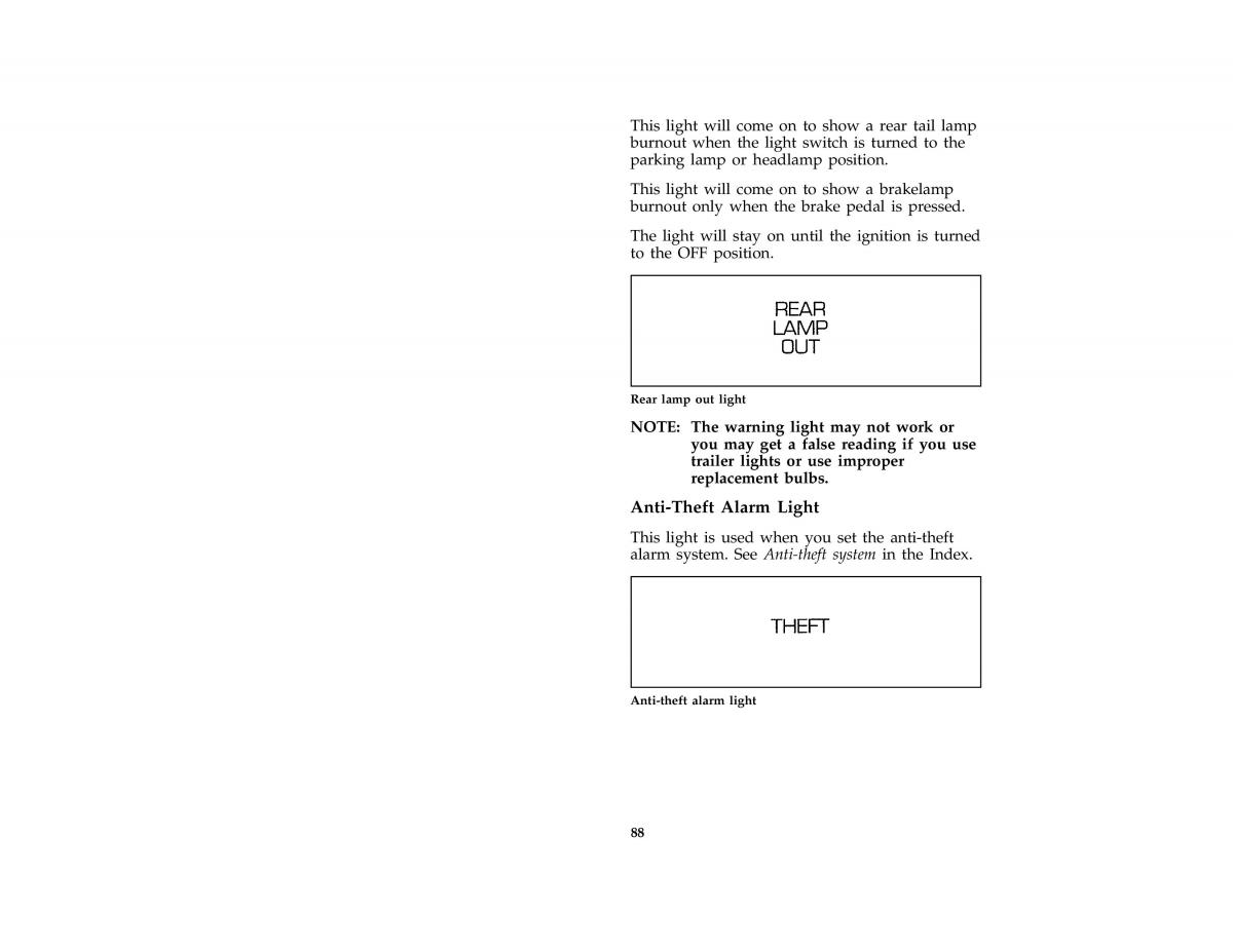 Ford Taurus III 3 owners manual / page 89