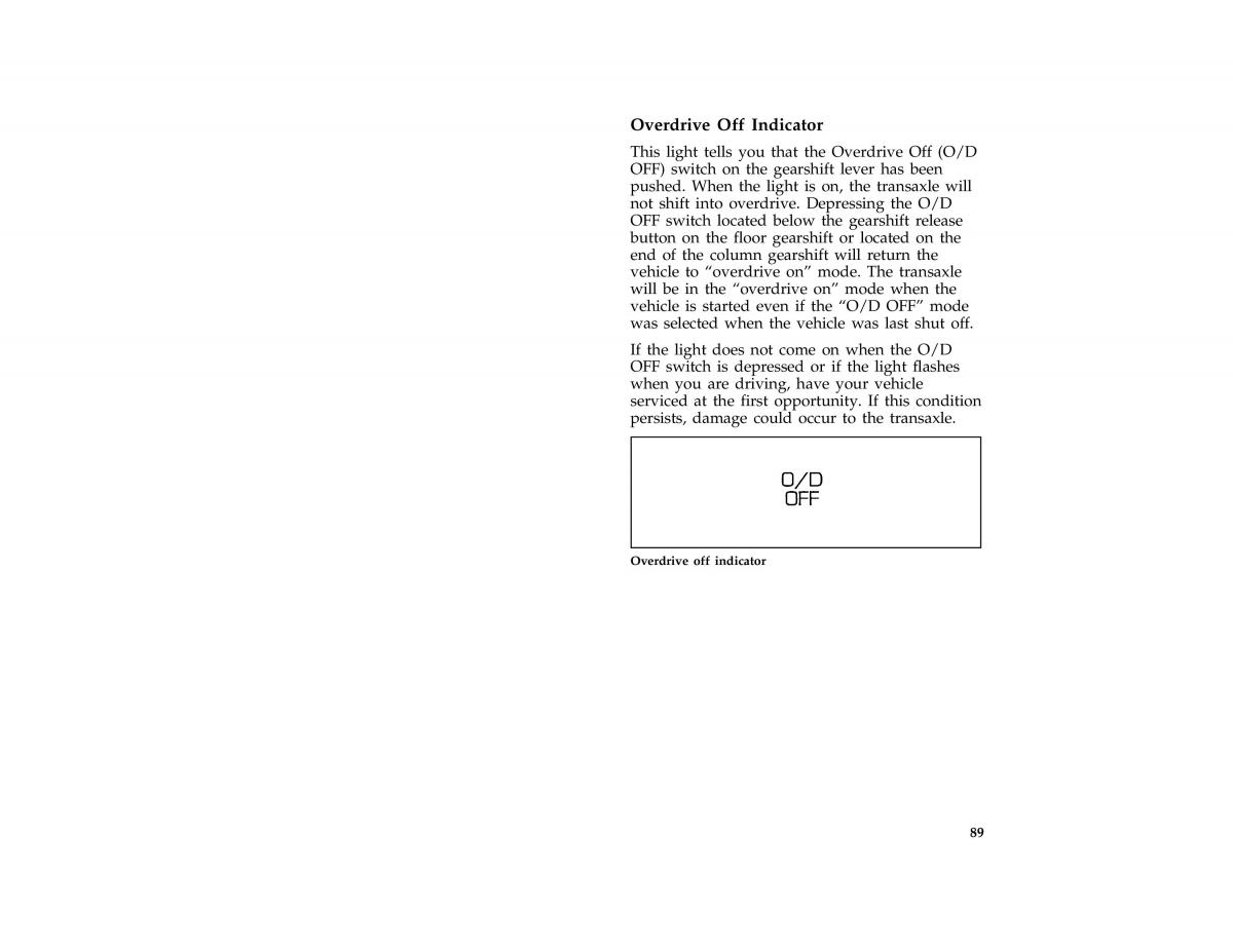 Ford Taurus III 3 owners manual / page 90