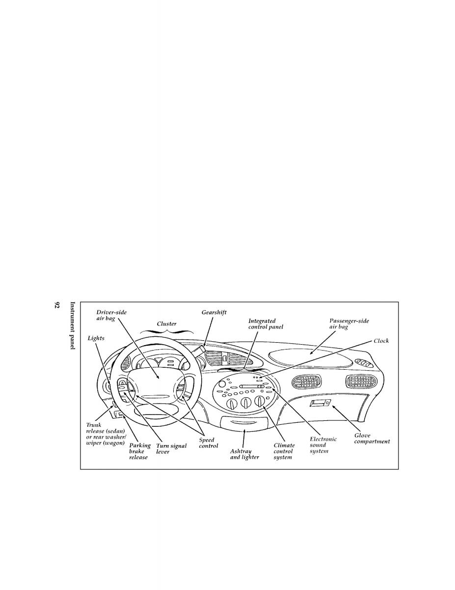 Ford Taurus III 3 owners manual / page 92