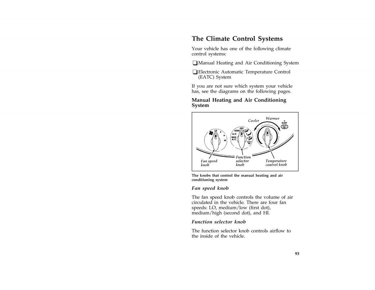 Ford Taurus III 3 owners manual / page 93