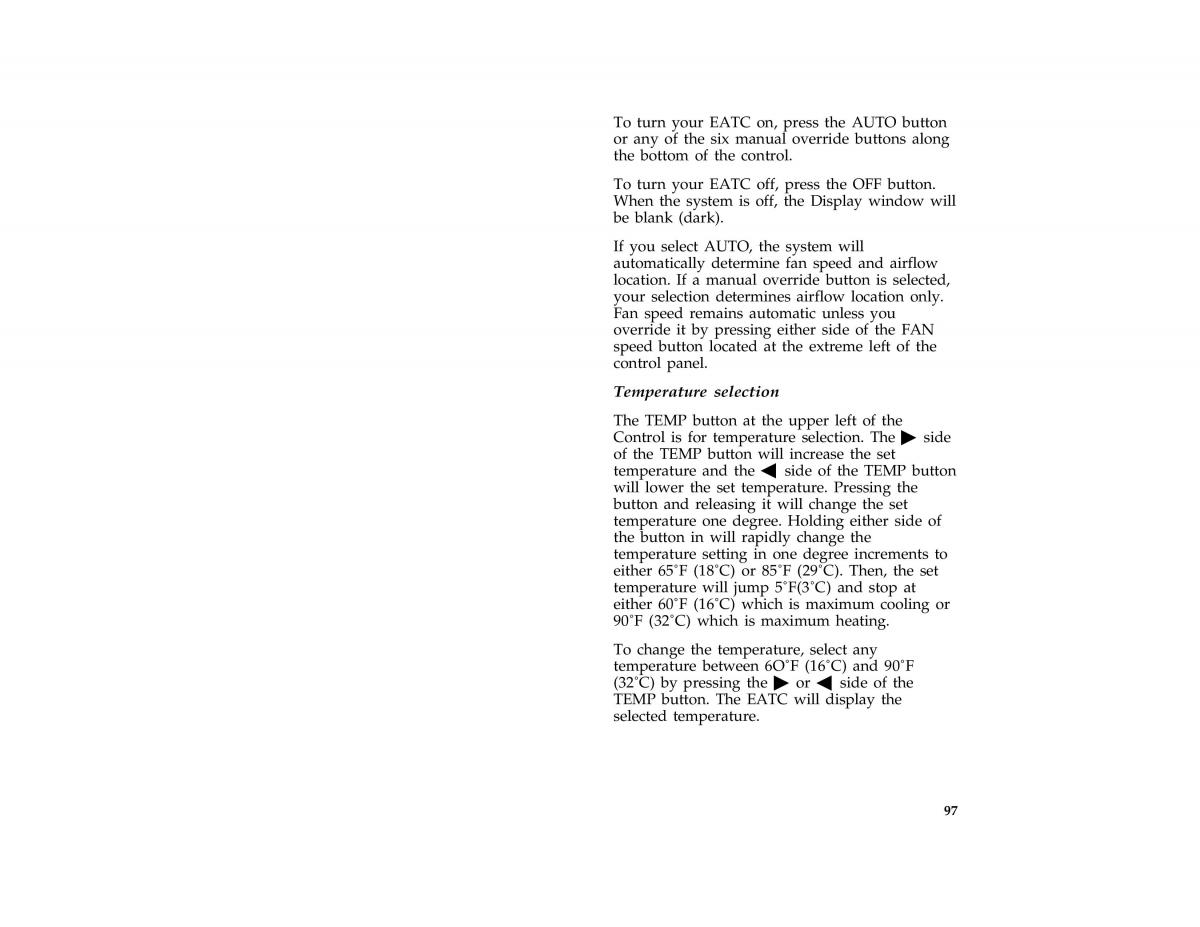 Ford Taurus III 3 owners manual / page 97
