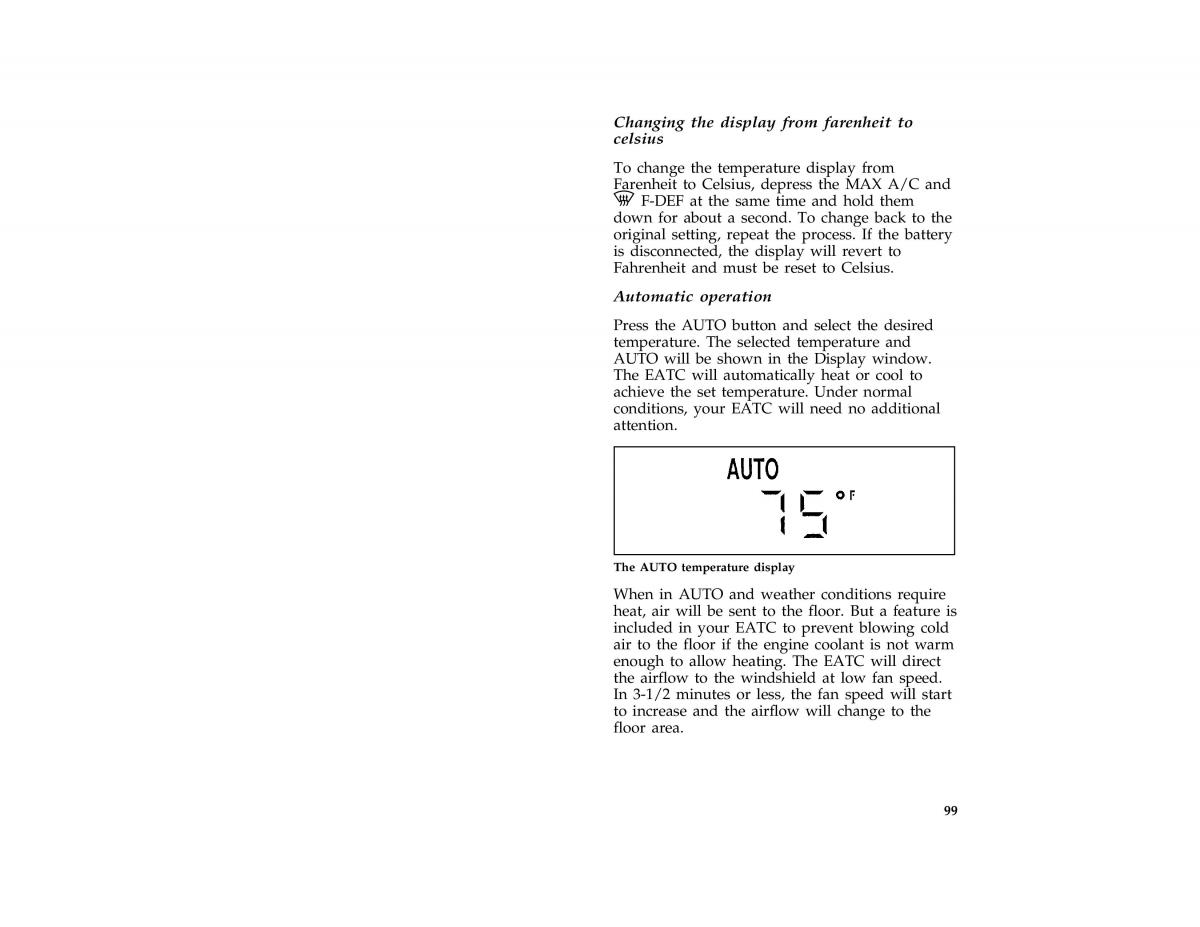 Ford Taurus III 3 owners manual / page 99