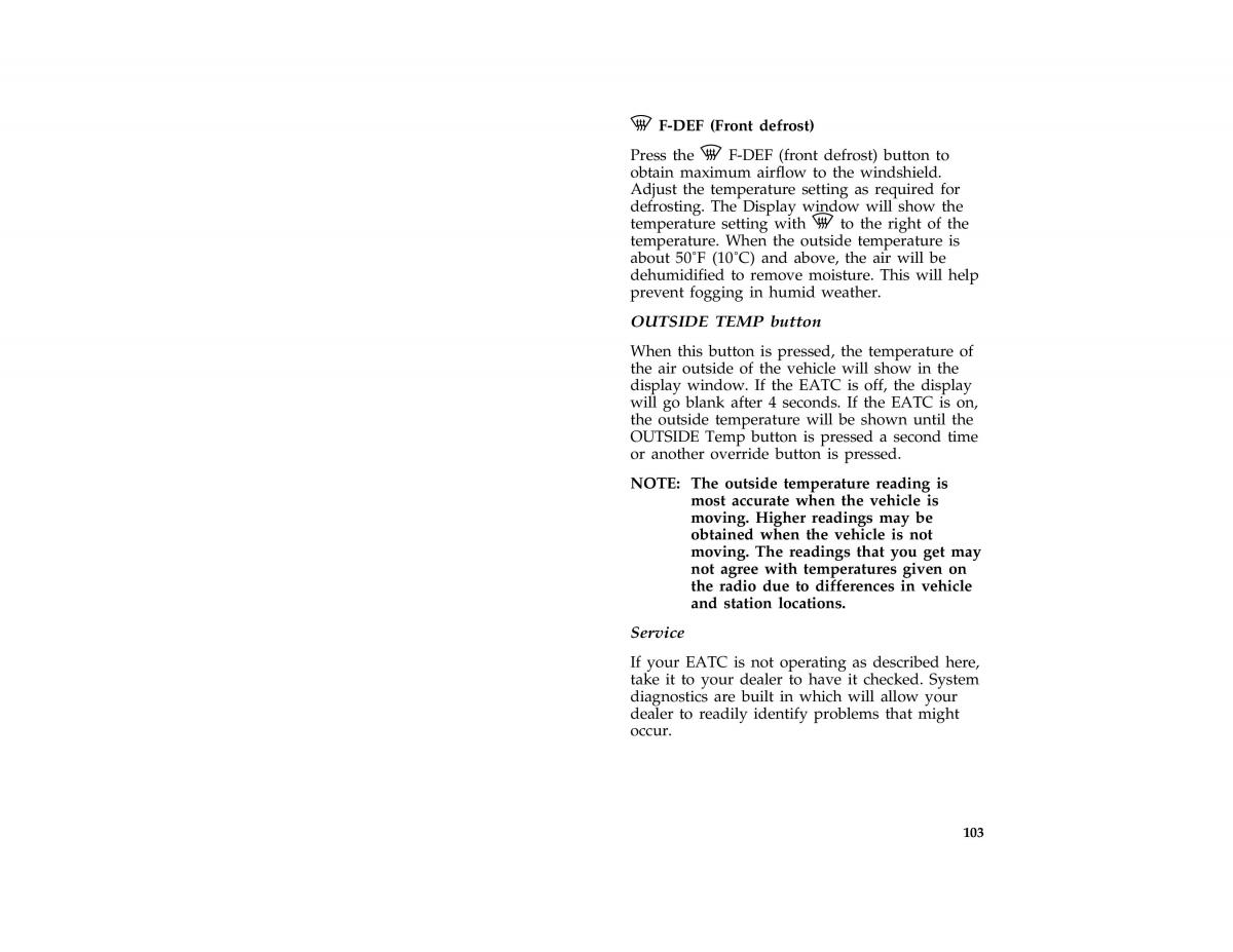 Ford Taurus III 3 owners manual / page 103