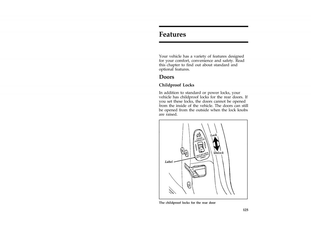 Ford Taurus III 3 owners manual / page 124
