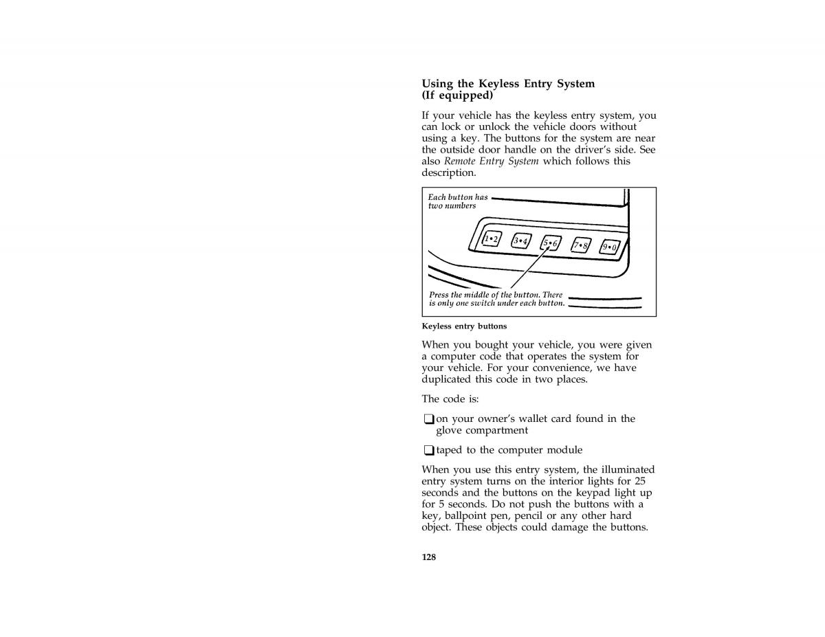 Ford Taurus III 3 owners manual / page 127