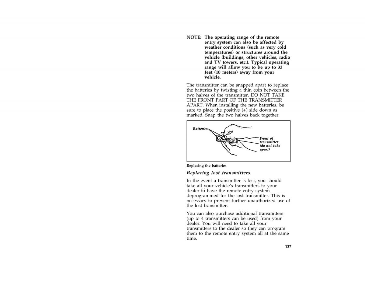 Ford Taurus III 3 owners manual / page 136